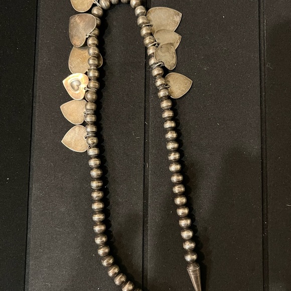 Vintage Don Lucas 11 Hearts  Turquoise & Sterling Silver Necklace - Picture 2 of 8